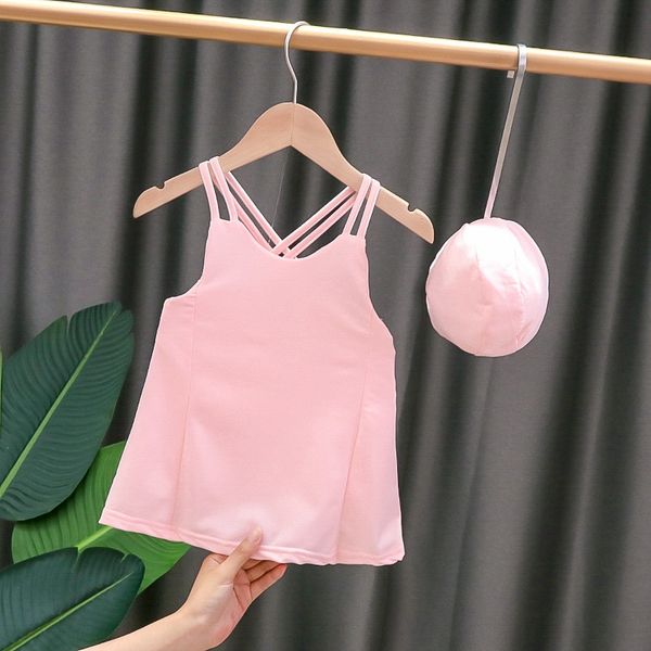 

04wmr 2020 children's one-piece ins style sleeveless with hat infant 2020 children's one-piece ins style sleeveless swimsuit with, White;black