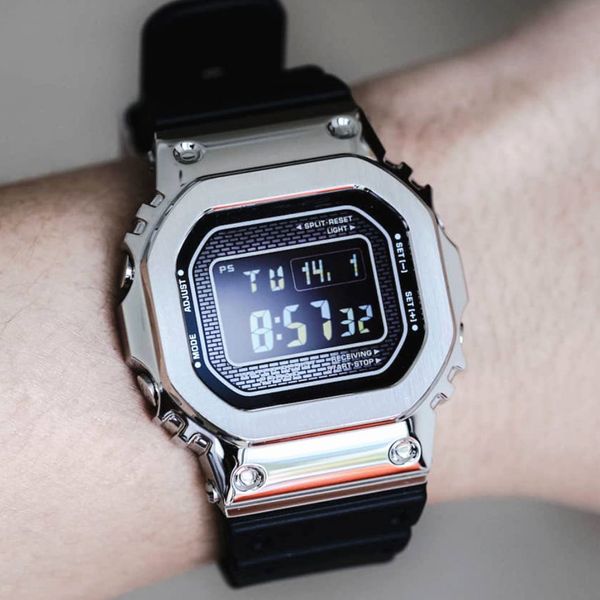 

metal case g style sport watches for men women new g style simple luxury gold transparent wholesale shock watch clock gifts, Slivery;brown