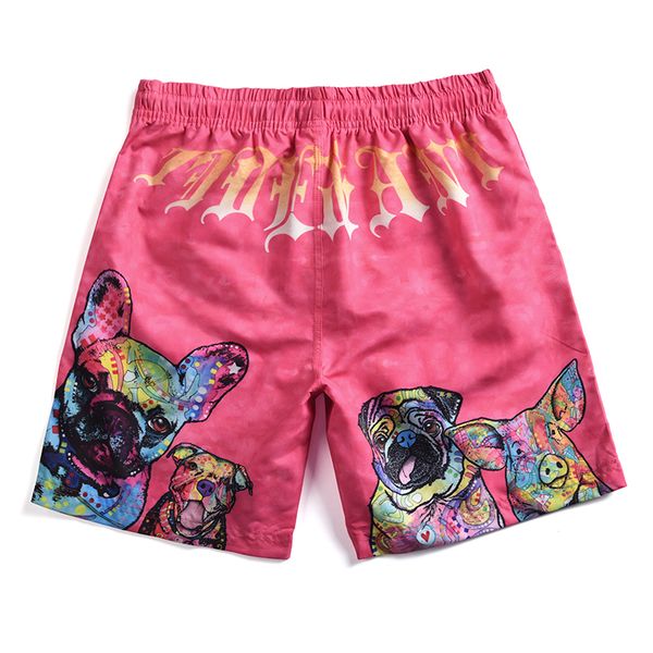 

men's pig printed board shorts 3d dog print beach shorts short masculino praia bermuda surf plus size boardshorts men swimwear