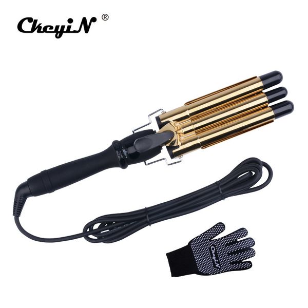 

19mm lcd digital automatic perm splint ceramic hair curler 3 barrels big wave hair curling iron hair waver curlers styling tools