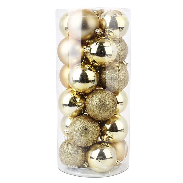

6cm 24pcs/box christmas decorative ball home xmas tree decors 6 colors
