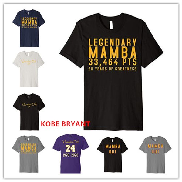 

kobe 24 bryant 8 mamba out white black gray blue t-shirt farewell tribute shirt limited edition - unisex, Black;red