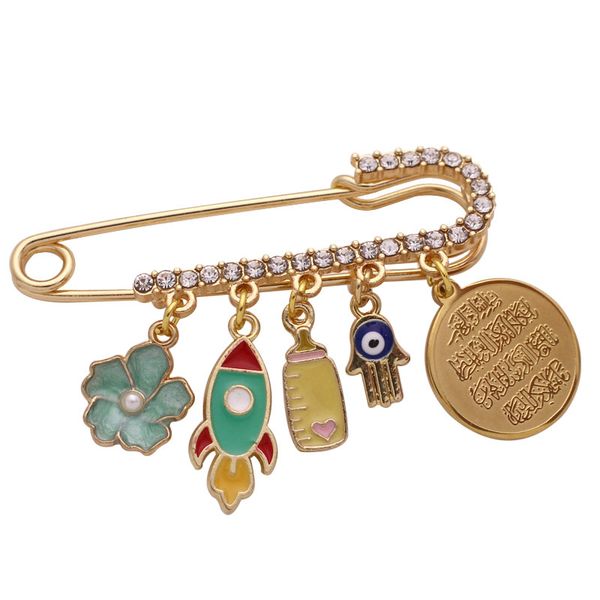 

quran vanyakad stainless steel islam brooch baby pin, Gray