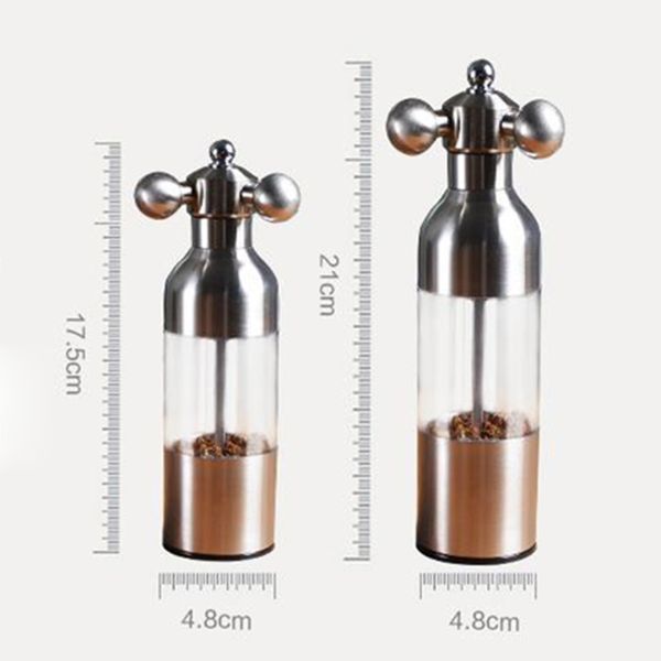 

1pc из нержавеющей стали tap grinder руководство соль перец мельница для специй соус нарезать silver mill tap mills домащний kc1504