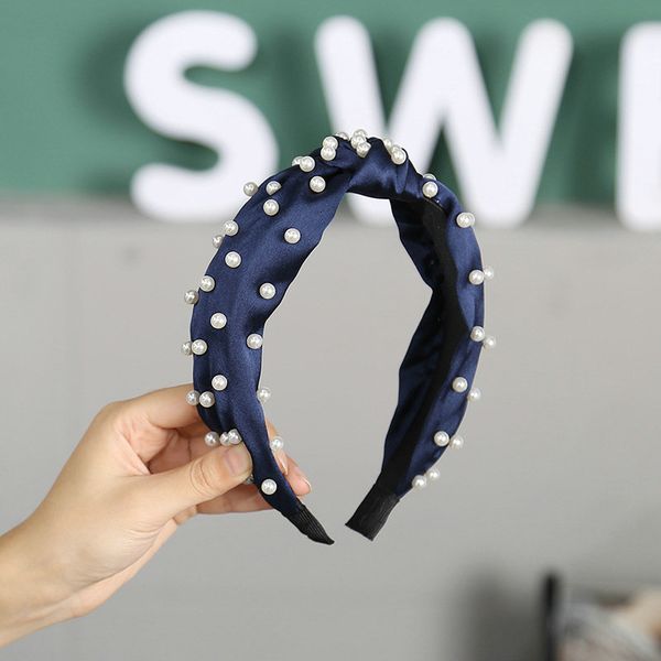 

износ pearl завязанной silk оголовье 41.5g customize китти диапазон волосы прическа для волос 2019 pearl knotted fvnib, Black;brown