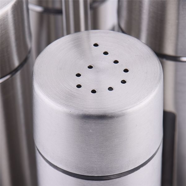 

1 set spice pepper shakers sugar salt condiment tins oil bottle stainless steel seasoning storage kitchen cooking barbecue tools other kitch