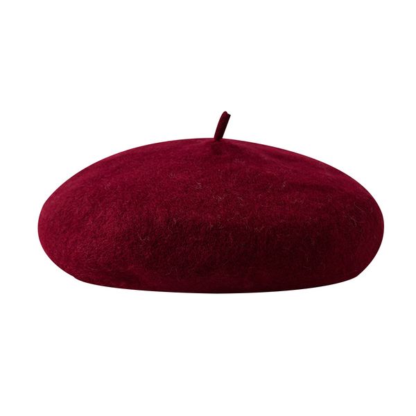 

women autumn winter outdoor woolen windproof beret retro style fashion warm painter cap lightweight headwear, Blue;gray