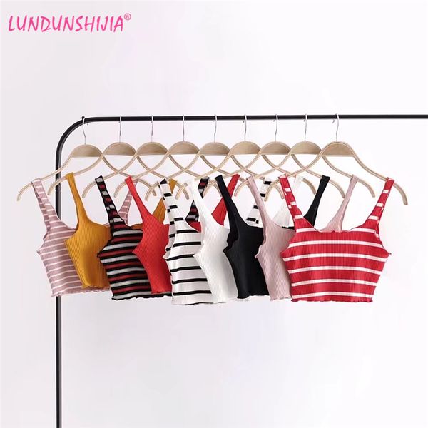 

lundunshijia 2020 summer fashin short women sleeveless tank crop slim vest tube 9 colors, White