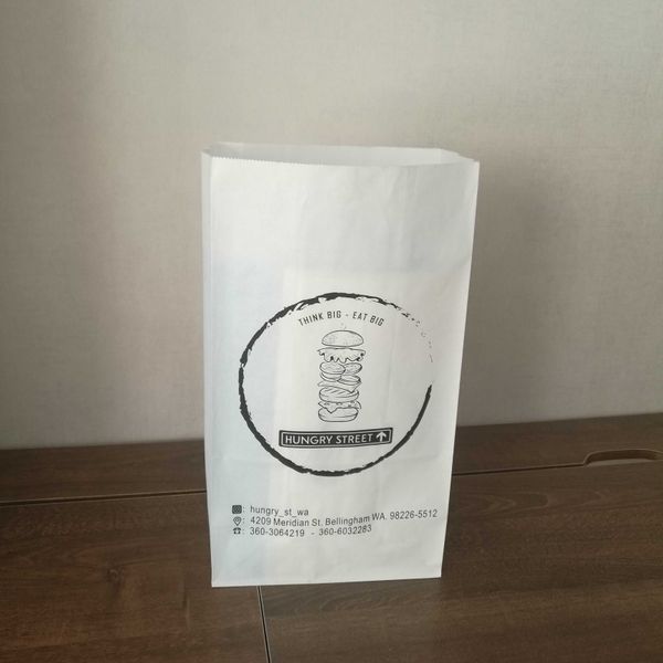 

1000pcs/pc custom shopping bag reusable kraft paper bag hamburger packaging craft paper package for cake bread ads