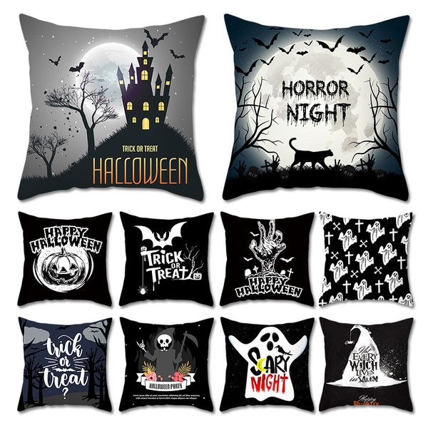 Halloween Crânio Fronha Halloween Travesseiro Caso Almofadas Decorativas Caso Sugar Skull Halloween Almofadas Capa