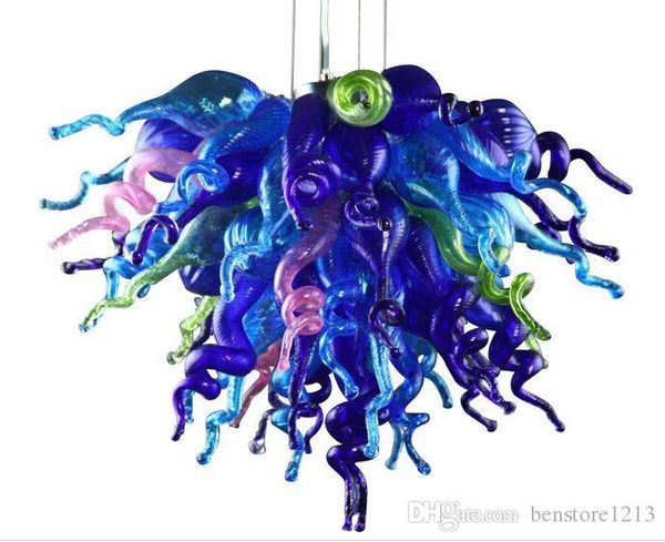 

various color hand blown glass chandelier blue crystal chandelier lights living room dining room bar lights fast shipping