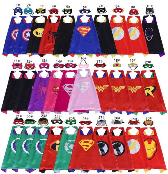 

70 70cm double ide uperhero cape and ma k for kid 102 option children cartoon cape co play party halloween co tume