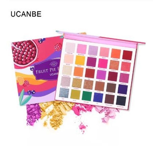 

ucanbe 30 colors fruit pie filling eye shadow palette makeup kit vibrant bright glitter shimmer matte shades pigment eyeshadow