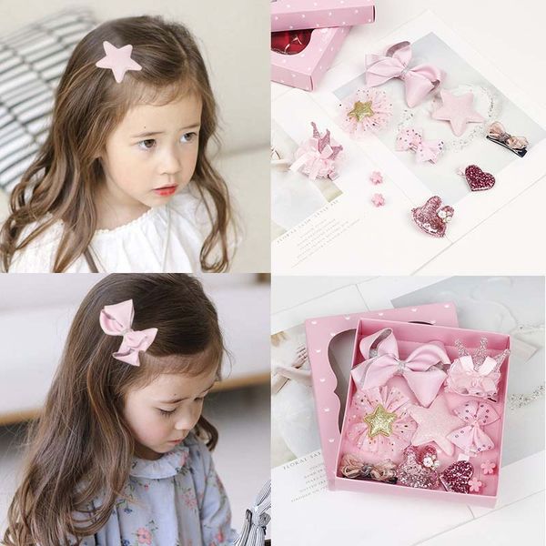 

10pcs children hairpin headdress korean lovely princess fair maiden edge clip female baby hairpin girl braider hair accessories, Brown