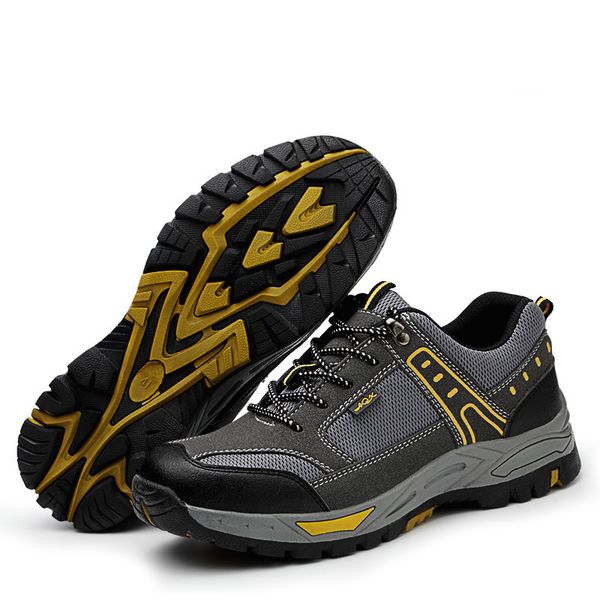 

mens large size breathable steel toe caps working safety shoes outdoor platform construction worker shoe tooling security boots, Black