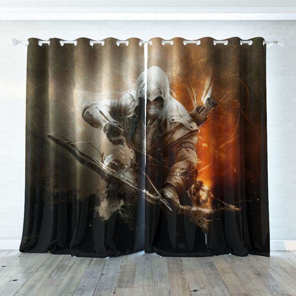 2019 3d Digital Printing Personality Custom Curtain Archer