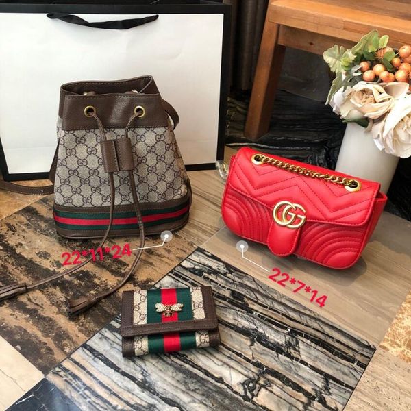 

2020 three-piece fashion new designers handbag classic selling style real cow high leather tote bag shoulder shopping--17