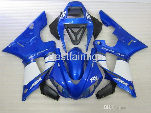 

zxmotor fairing kit for yamaha r1 1998 1999 white blue fairings yzf r1 98 99 cb54