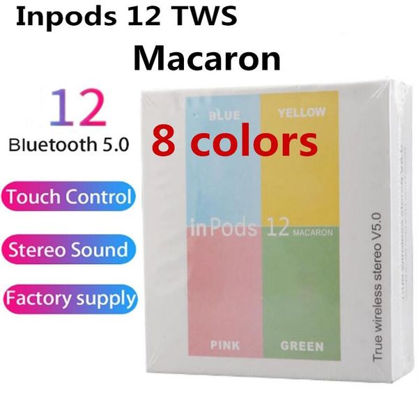 

8 цветов inpods 12 inpods12 i12 Macaron цвет Bluetooth Беспроводной TWS наушники всплывающее окно сен