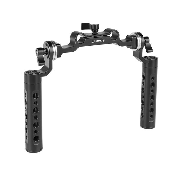 

camvate cheese handgrip pair with arri rosette m6 mount connection & 15mm rod clamp for dlsr camera shoulder rig item code: c2255