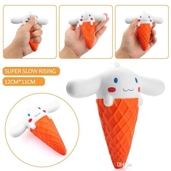 

sales products 2018 kawaii squishy jumbo 11cm big ear dog cartoon ice cream squeeze slow rising animal scented bread cake kids toy gift