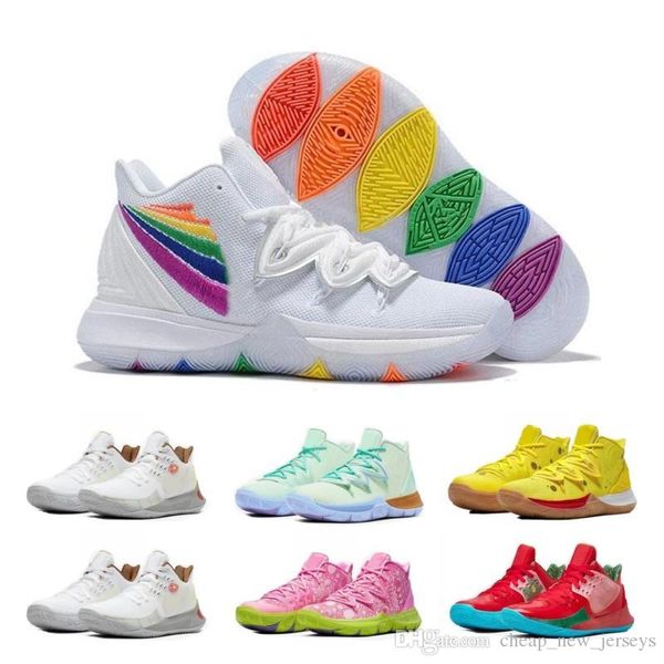 

new sponge bob x kyrie 5 patrick lotus pink squidward womens mens basketball shoes irving 5 sport cj6951-700 designer sneakers
