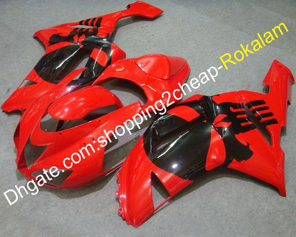 

07 08 636 zx 6r zx636 custom fairings kit for kawasaki zx-6r 2007 2008 zx6r red fairing fit (injection molding)