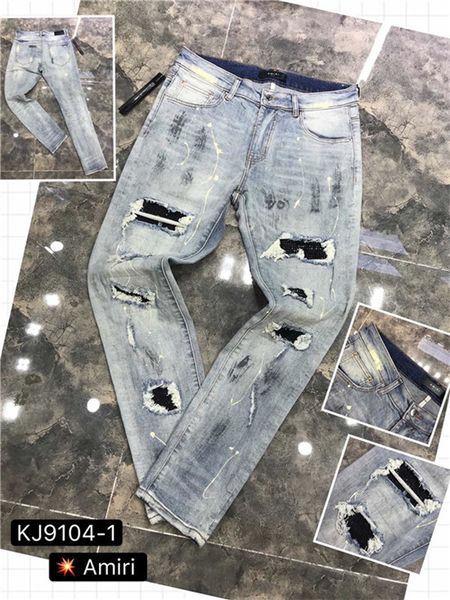 

2020 similar endorsed men's elastic embriodery skull fashion jeans designer men jeans famous brand slim fit mens printed jeans04