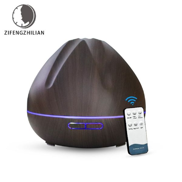 

500 мл пульт дистанционного управления ультразвуковой увлажнитель ароматические масла диффузор с древесным зерном 7 изменение цвета светодио