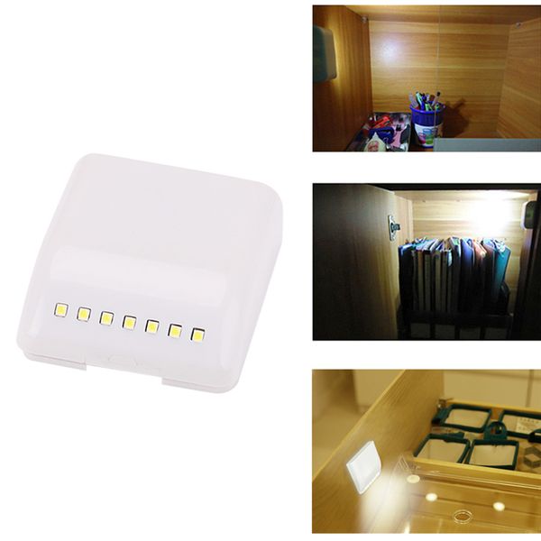 7 LED Light Sensor Noite Lamp PIR Movimento Infrared Sensor de luz para a cozinha armários Wardrobe gaveta do armário a pilhas (Sem Incluir)