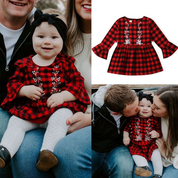 

2019-2020 new hot kid baby girl plaid партии pageant платье принцессы эпикировка sundress, Pink;blue
