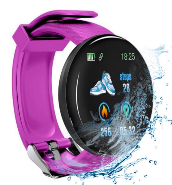 

fashionable d18 smart watch men women blood pressure round smartwatch waterproof sport smart watch fitness tracker watch for android phones