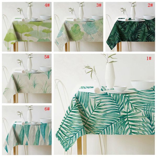 

green plant print tablecloth linen waterproof table cloth art european table cover for party home decoration tablecloth wholesale vt0532