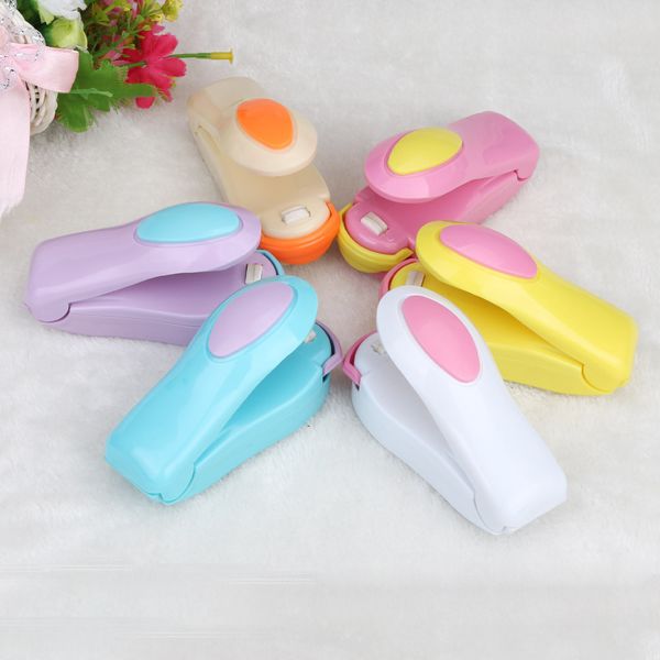 

6 color portable mini sealing household machine heat sealer capper saver for plastic bags package mini gadgets#20