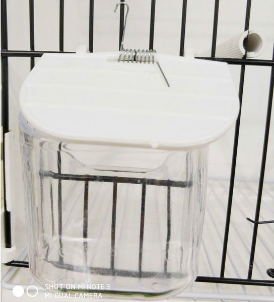 

2 pcs bird pet food feeder waterer hanging aviary cage parrot budgie lovebird other bird supplies