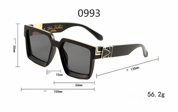 

luxury millionaire sunglasses for men full frame vintage designer 1165 1.1 sunglasses for men shiny gold logo sell gold plated 0993, White;black