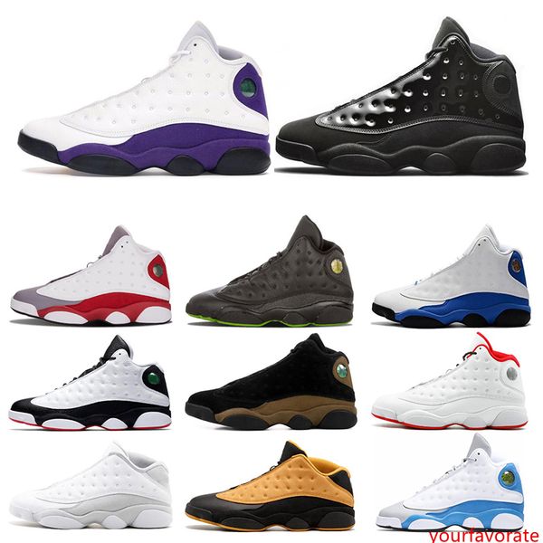 

13 13s men basketball shoes court purple he got game black cat melo dirty bred sports sneakers shoes size 7-13