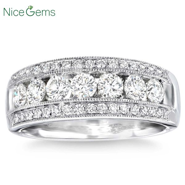 

nicegems твердых 14k белое золото круглый бриллиант 1.0 карат муассанит обручальное кольцо дт цвет ввс1 муассанит обручальное кольцо для жен, Golden;silver