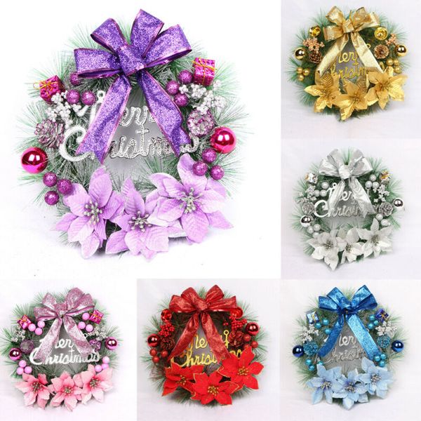 

christmas wreath window front door decoration ornaments bell artificial wreath christmas decorations xmas novelty gifts