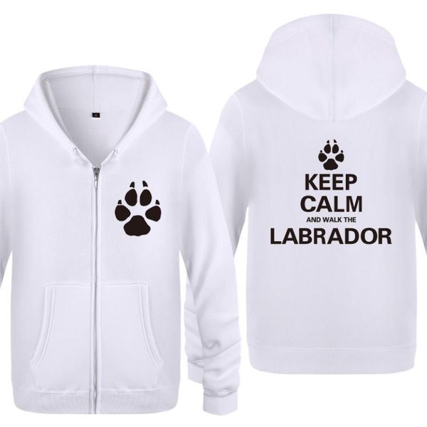

keep calm and walk the labrador - pet dog gift sweatshirts men 2020 mens zipper hooded fleece hoodies cardigans, Black