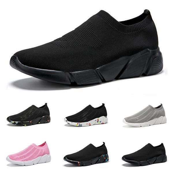

2020 fashion sock shoes men women canvas sneakers slip on triple black white pink mens trainer sports sneakers size 36-45 style 6
