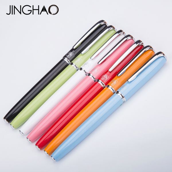 

1pc luxury pimio 916 rollerball pen silver clip metal black ink 0.7mm sign ballpoint pens for writing stationery, Blue;orange