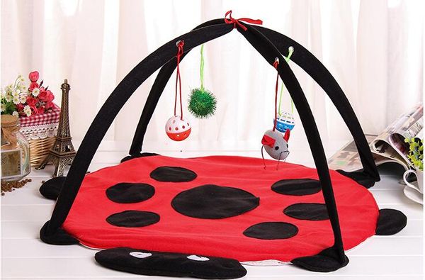 

многофункциональный складной кошка гамак beetle форма палатки спальное место для кошки с bell мяч игрушки