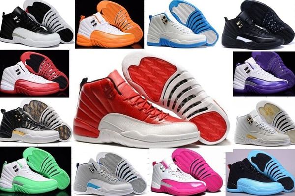 

12 12s men sports basketball shoes women black white ovo gym red flu game shoes man french blue sneakers 4-5-6-7-10-11-12-13