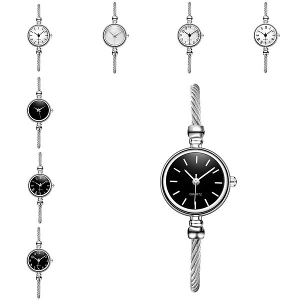 

2019 new fashion exquisite women watches fashion casual quartz stainless steel band bracelet watch analog wrist watch, Slivery;brown
