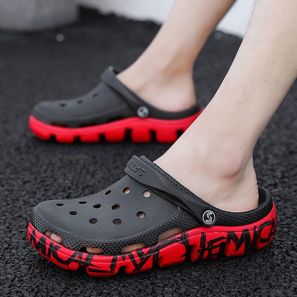 

weh марка croc summer casual сандалии new man аква засорить трусы горячие мужчины группа sandalias бассейн shoe ocean beach garden обувь t20, Black