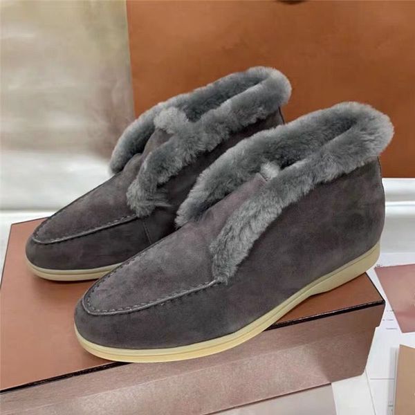 

women genuine suede leather natural fur pointed toe ankle boots winter warm shoes for women girls short boots beige black femme