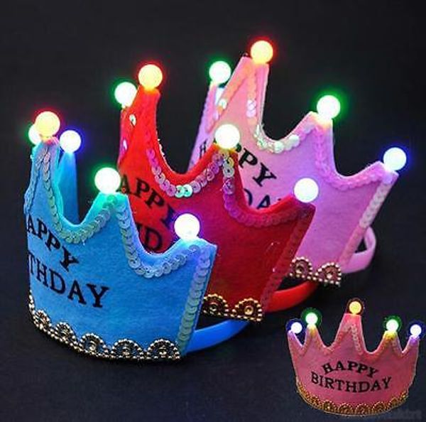 

Baby Adult Crown Light-Up LED Blinking Flashing Headbands Party Favors Birthday Princess King Hair Accessories