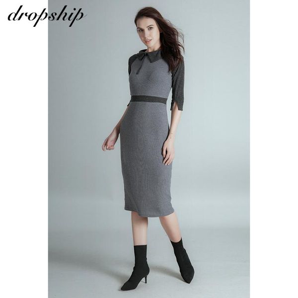 

dropship bodycon dresses for women 2020 casual elegant spring midi dress office ladies dresses casual summer dress cotton, White;black