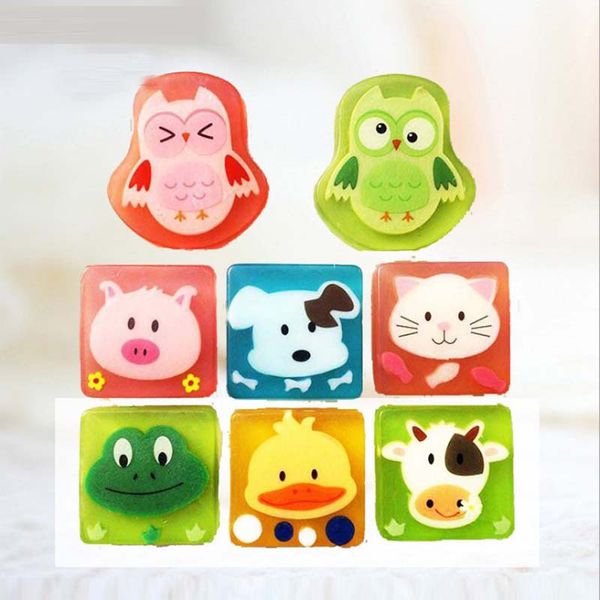 

boys girls kids cartoon animal handmade natural essential oil soap for body children skin cleansing facial soap multi color